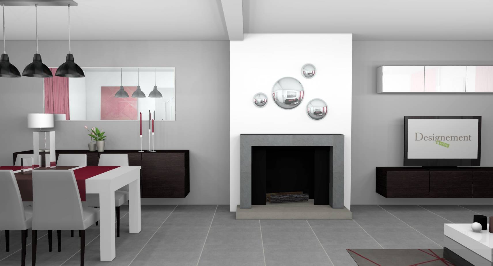 Sejour salle a manger laque blanc wenge gris touches rouges 2.jpg