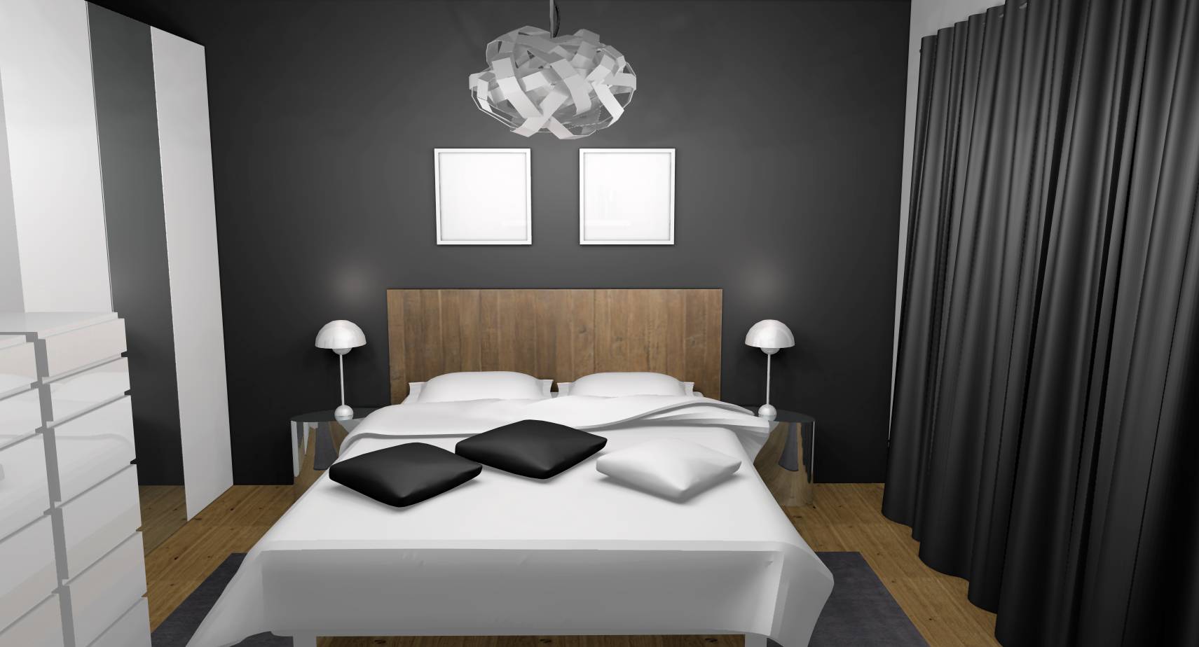 déco chambre teck
