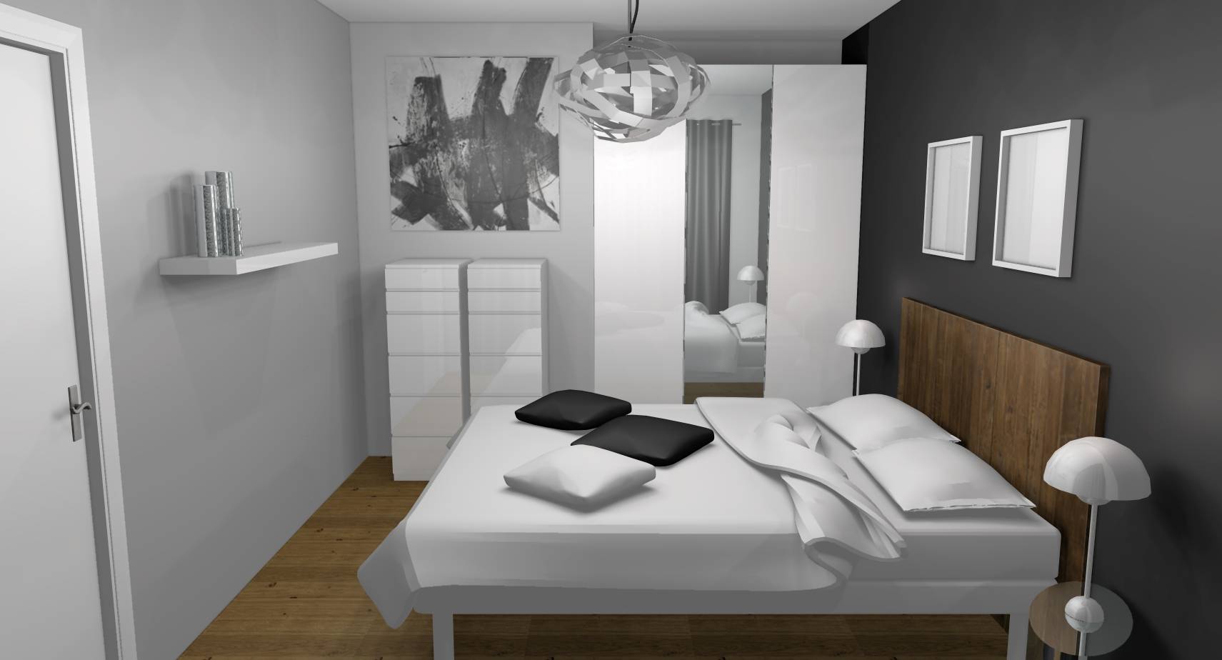 Déco chambre adulte gris