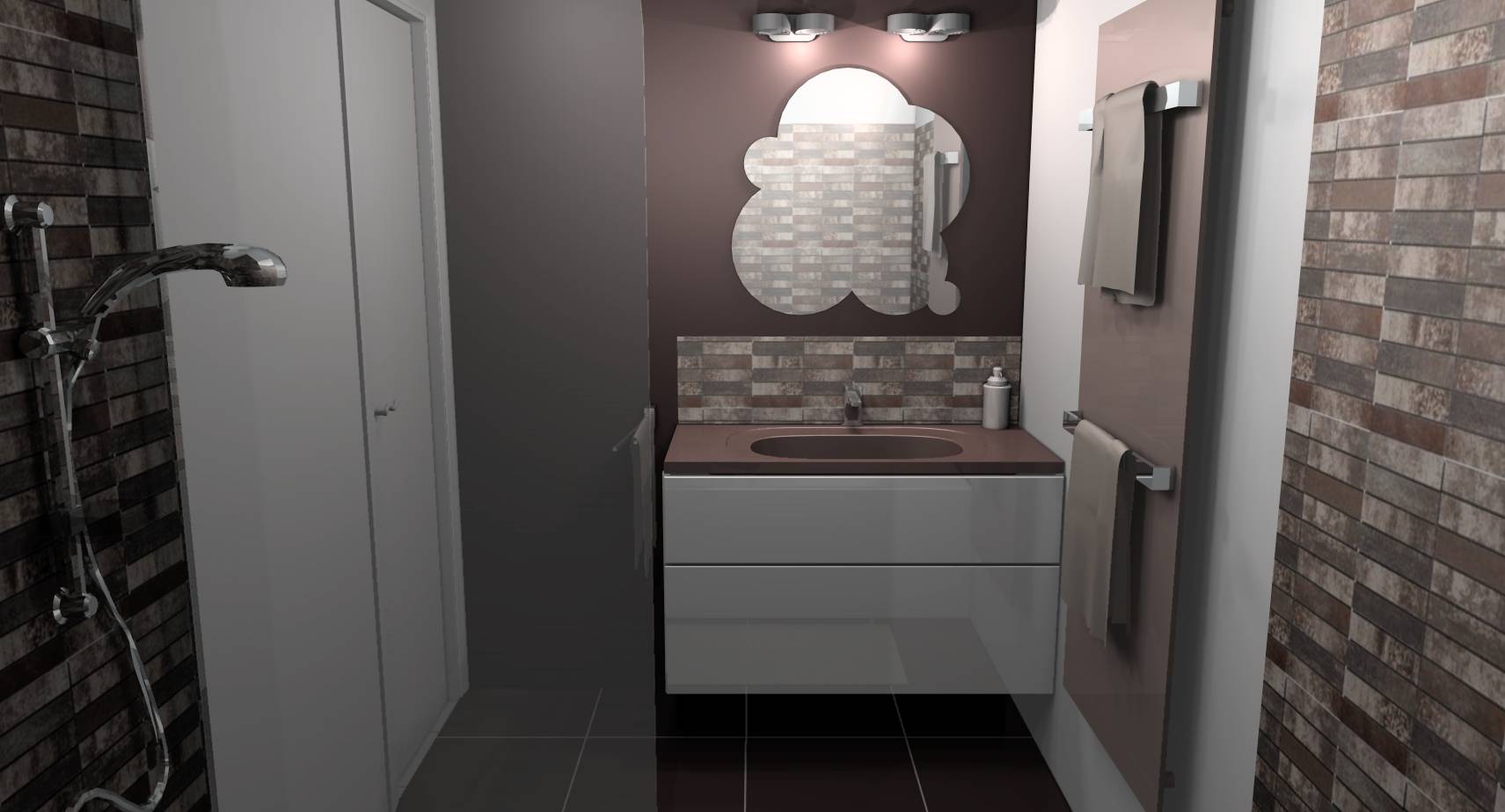 Déco salle de bain taupe