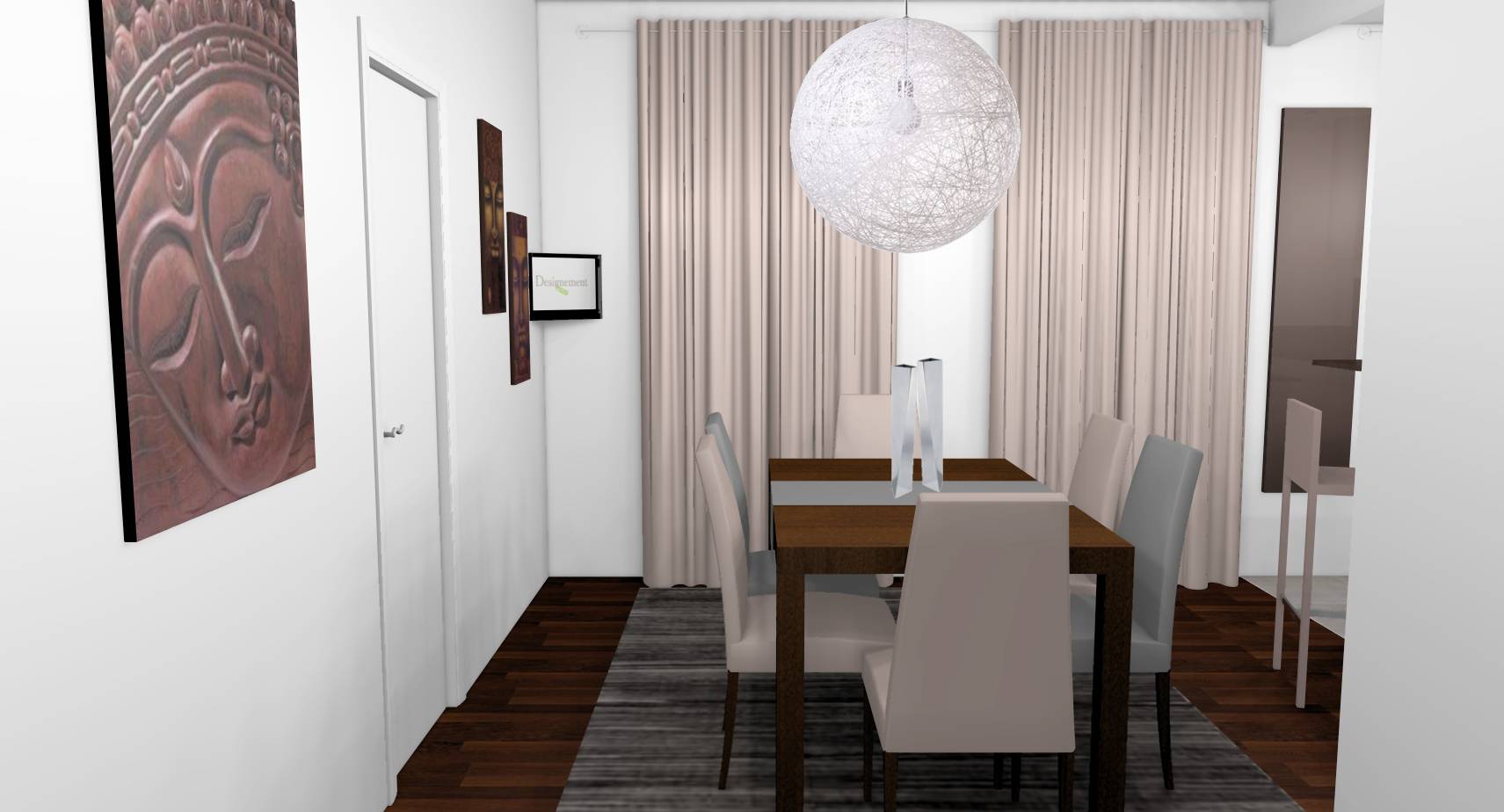 Agencement et décoration d'un espace salle à manger / cuisine ...