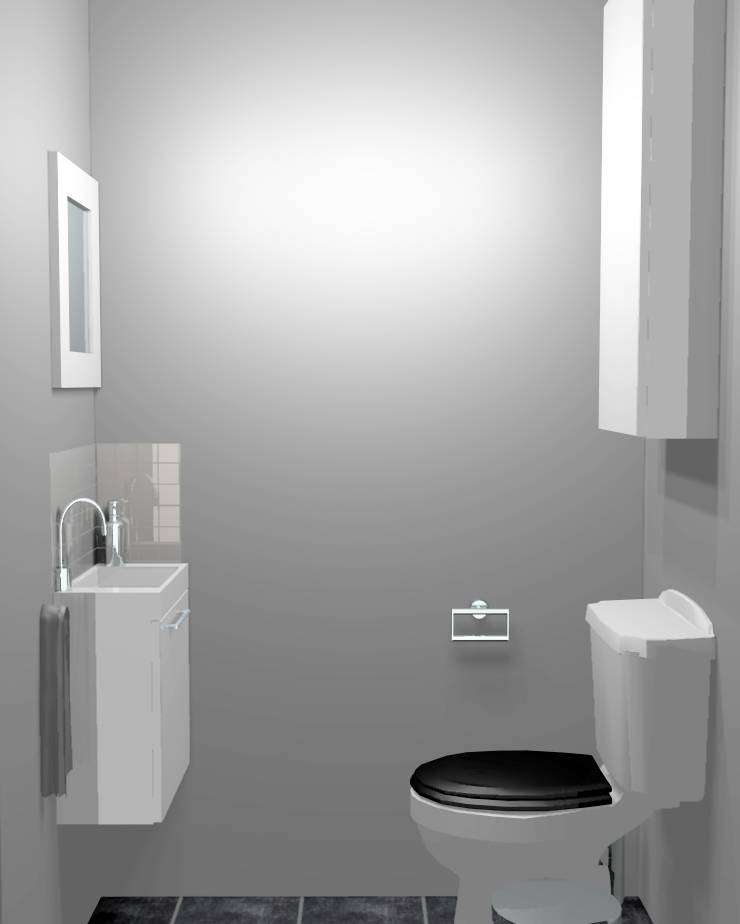 WC gris blancs noirs lave-mains
